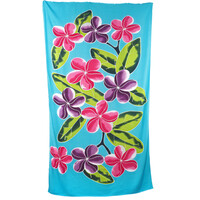 Pareo Sarong Bali Flowers 01 světle modrá 200 x 118 cm